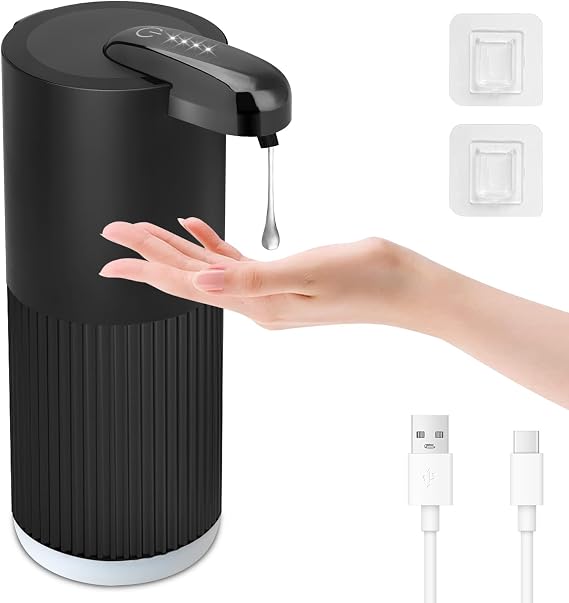 Cuteefun Automatic Soap Dispenser, Electric Soap Dispenser, Black, Gel Mod.