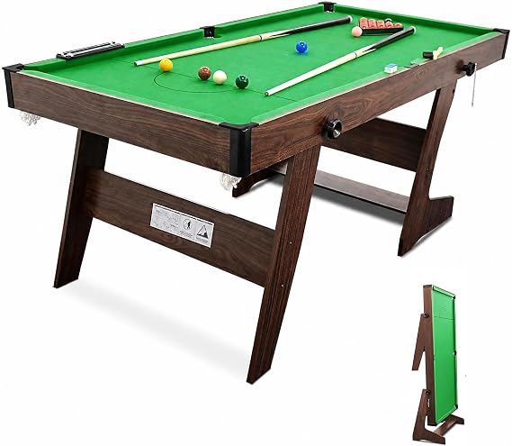 HLC Folding Snooker Table Pool Table Set Steady Space Saving Billiards Table with All accessories, Great for Kids and Adults