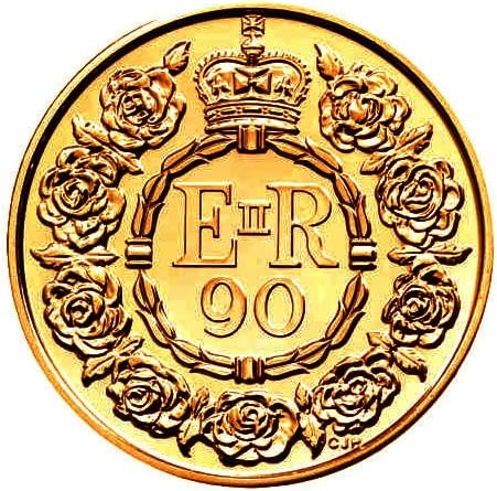 24K - Gold Plated 2016 Queen’s 90th Birthday UK £5 BUNC Coin in Royal Mint presentation folder