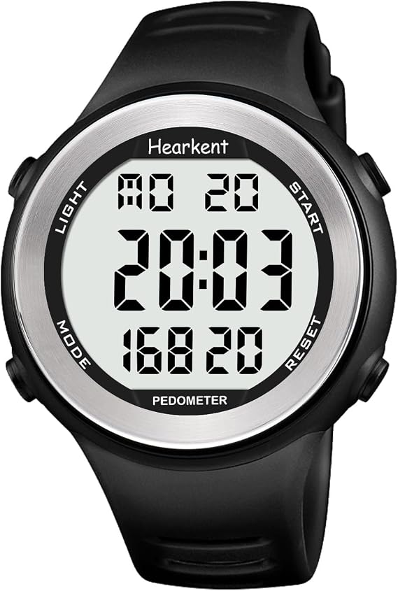 Hearkent Waterproof Pedometer Watch for Senior Non Bluetooth No App Needed