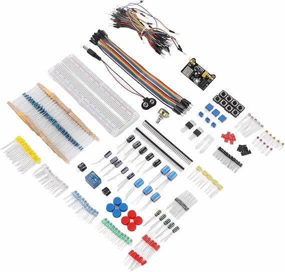 Electronics Component Kit Starter Fun Assortment for R3 Development Board Beginners Learning Program with Stable Structure for Controllable Brightness and 830 Tie Points Breadboard