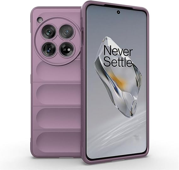 SATURCASE Case for OnePlus 12, Skin-Friendly Anti-drop Airbag Antiskid Flexible TPU Silicone Protective Cover for OnePlus 12 (AB-Purple)