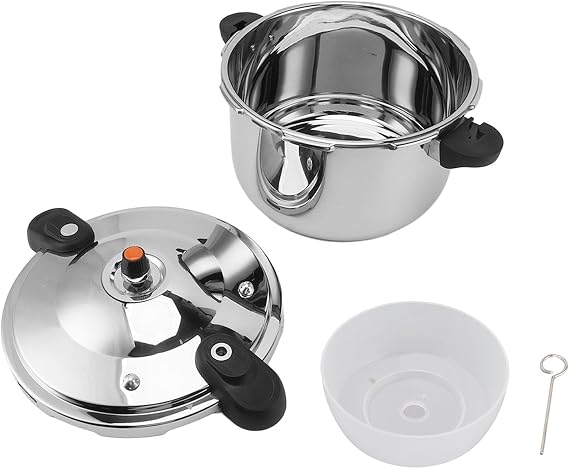 Fabater Stainless Steel Pressure Cooker 80kpa 30cm Large Capacity Canner Dual Handle Fast Cooking Pot for Gas Electric Induction Stove (10L)