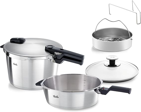 Fissler Vitaquick Premium Mat 8+4 Litre Düdüklü Tencere + Buharda Pişirme Aparatı