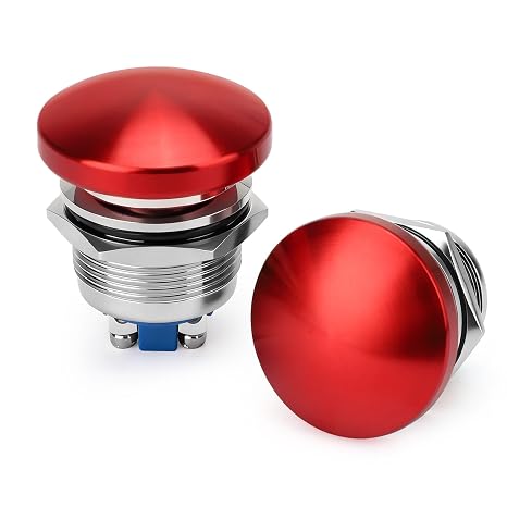Linkstyle 2PCS 22mm Momentary Push Button Switch, 12V/24V 5A