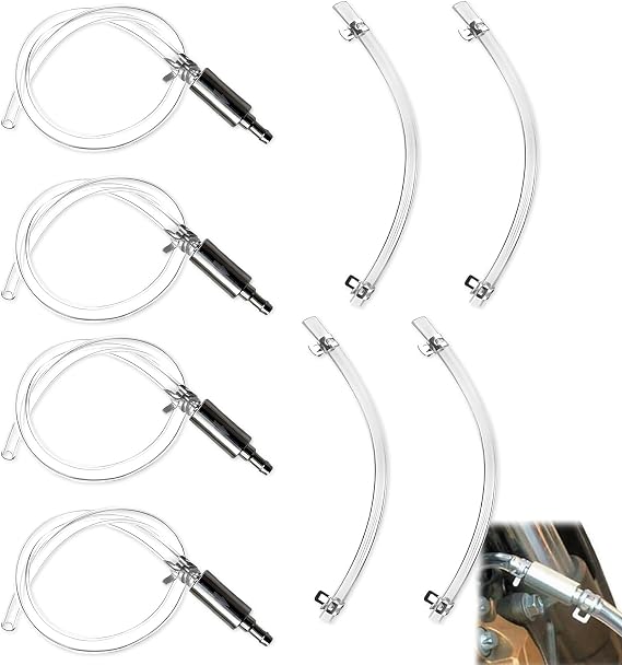 4Pcs Brake Bleeding Kit Universal Brake Bleeder Clutch Bleeding Hose Reusable Durable One Way Check Valve Clutch For Motorcycle Car Motorbike Maintenance Hydraulic System Accessories