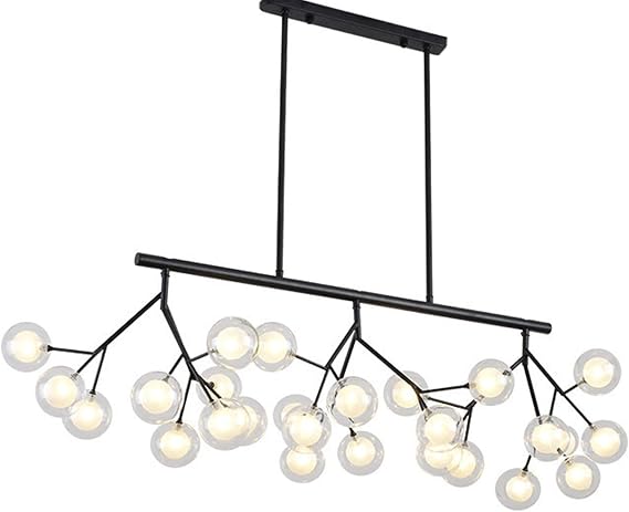 Black Ceiling Light Fixture Semi Flush Mount Chandelier 27-light For Bedroom Kitchen Farmhouse Hallway Foyer Passage-Black 120x28cm