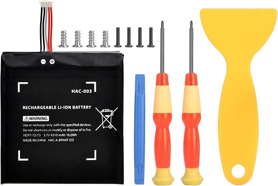 HAC-003 Ersatzakku Kompatibel mit Nintendo Switch 2017 Konsole HAC-001 HAC-A-BPHAT-C0 HAC-S-JP 4310mAh 3.7V Li-Ionen Akku mit DIY Reparatur Tool Kit