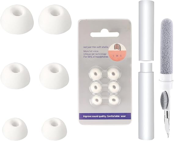 For Anker Soundcore Liberty 4 NC Earbuds - Silicone Replacement Ear Tips, 3 Sizes (S/M/L, 1 Pair Each) | Soft Comfort, Enhanced Noise Isolation | Compatible with More Models,White
