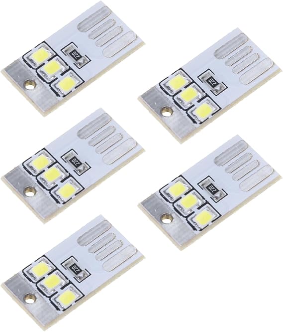 5 個ポケットカード Usb 電源 Led キーホルダーナイトライト 0.2 ワット電球ブックライトラップトップパワーバンク夜用
