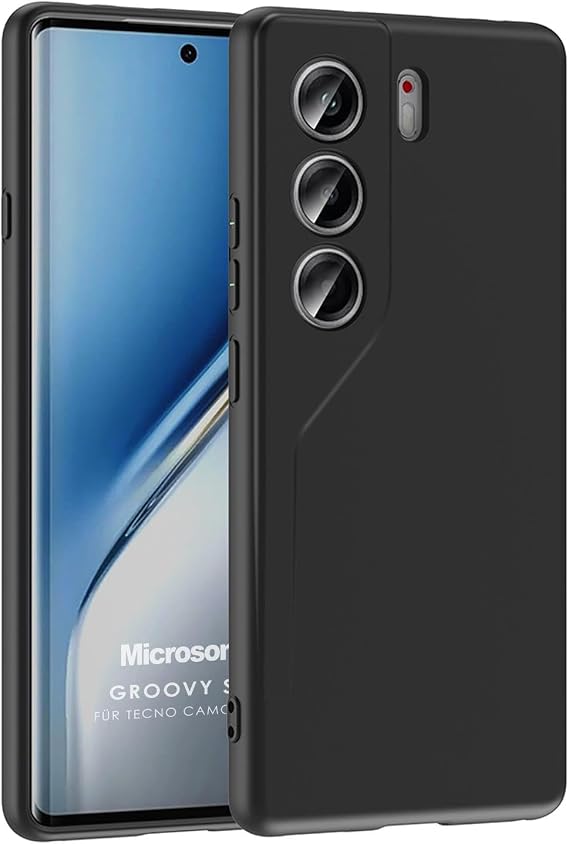 Microsonic TECNO Camon 40 Pro Kılıf Groovy Soft Siyah [Camon 40 Pro ile Uyumlu Kılıf - Siyah]