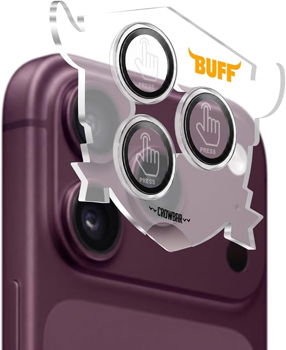 BUFF LABS iPhone 18 Pro Max, iPhone 18 Pro ile Uyumlu Air Fit Şeffaf Kamera Lens Koruyucu