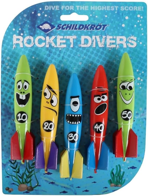 Schildkröt Rocket Divers | 5 Underwater Rockets 12.5 cm | Diving Toy for Children + 5 Years | Visible Underwater | Ideal Pool or Bath