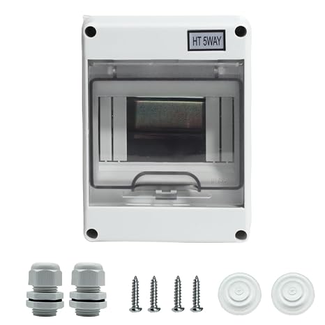 Distribution Protection Box Consumer Unit 5Way Din Rail Enclosure
