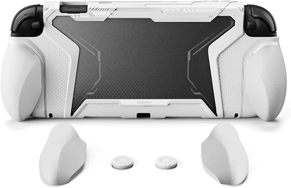 playvital for Switch 2 Beyond-Grip Dockable Case, Interchangeable FPS/Omni Ergonomic Grips+Military-Grade Drop Protective Cover+2 Joystick Caps for Nintendo Switch 2 White