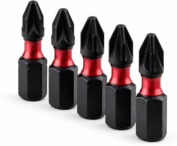 İmpact Bits Uç 25 mm PZ2 Tayvan Çeliği Mıknatıslı Pozidriv Manyetik 1/4" Matkap Ucu 2.5 cm Uzunluk