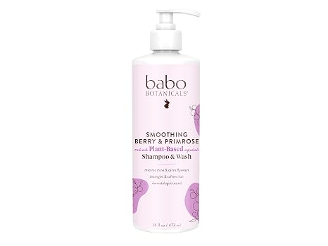 Babo Botanicals Smoothing Shampoo and Wash, Berry Primrose, 16 Fluid Ounce