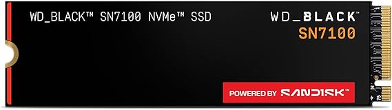 WD_BLACK SN7100 1TB NVMe SSD, M.2 2280, Read speeds up to 7250 MB/s, Write Speed up to 6,900 MB/s, Next Gen TLC 3D NAND, WD_BLACK DASHBOARD, For Laptops, handheld gaming devices