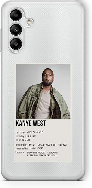 Multitronic Samsung Galaxy A24 ile Uyumlu Kanye West Paralorid Poster Tasarım Baskılı Şeffaf Kılıf