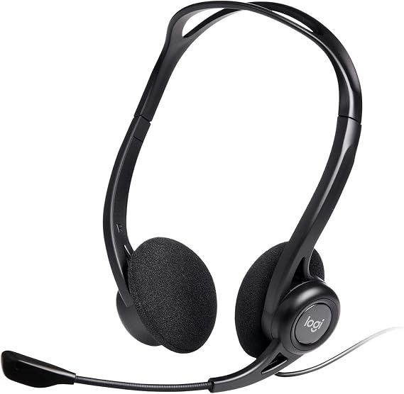 Logitech 960 USB Type A Wired Computer Headset - Black