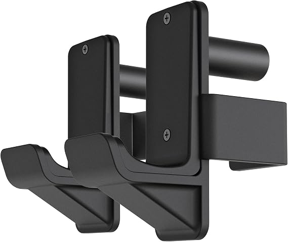 Kipika J-Hooks for 2" x 2" Power Rack with 1" Hole - Bottom Reinforced Steel Hooks with Rubber Pads - Heavy Duty Power Rack Attachments - Squat Rack Accessories for Strength Training - Set of 2