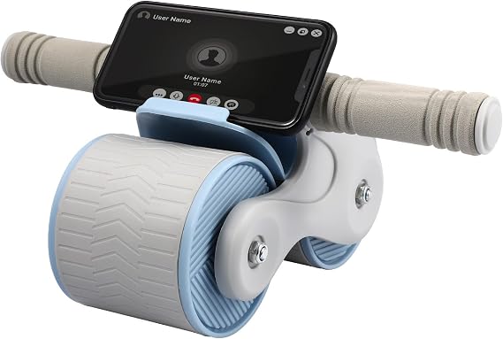 Automatic Rebound Ab Roller Wheel Includes Kneel Pad with Double Wheels and Enlarged Design Flexible Intelligent Brake Random Color for Core Strength Training
