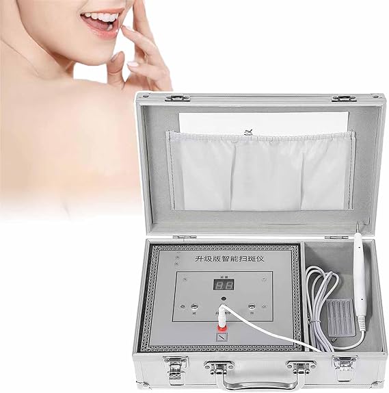 Skin Removal Label Machine, Thick Needle + Fine Needle Electronic Mole Removal Pen, Level 36 Adjustable Strength, No Scars, Facial Skin Care And Beauty Tools for Freckles, Warts And Dark Spots ,Silver