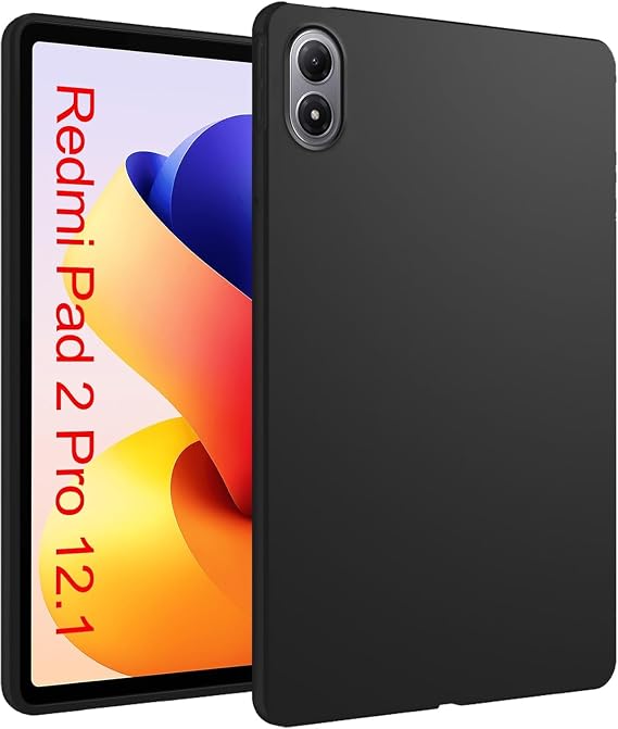 Case for Xiaomi Redmi Pad 2 Pro 12.1 Inch Flexible Anti-Scratch Soft TPU Protective Matte Shockproof Cover Shell Black