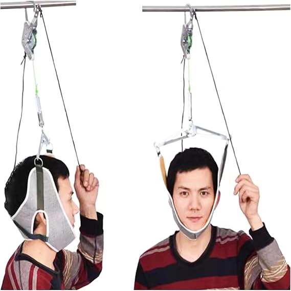 Cervical Traction Device for Neck Relief, Portable Neck Stretcher and Hammock for Physical Therapy, Adjustable Hanging Traction for Home Use
