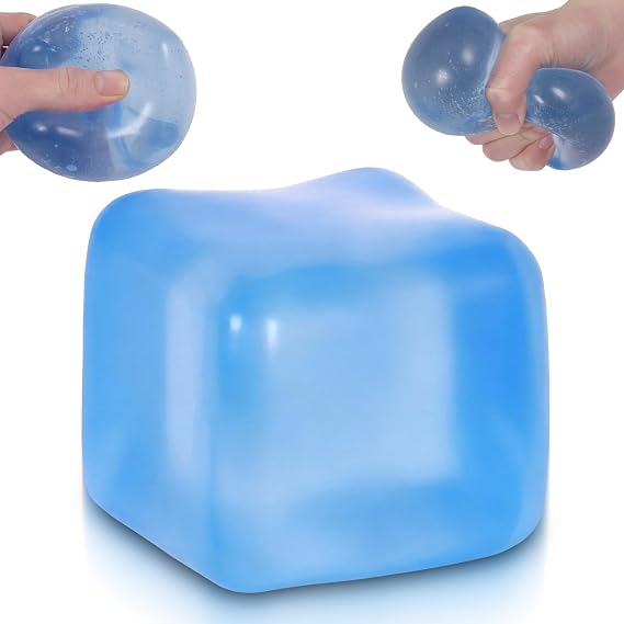 Large squishy cube Squishy Toy 7cm (2.76Inch), Ssqauvig Big Slow Rising Squishies for Sensory Play, Perfect Stress Relief Fidget Toys for Adults Anxiety, Squishy Cube Sensory Toys (Blue)