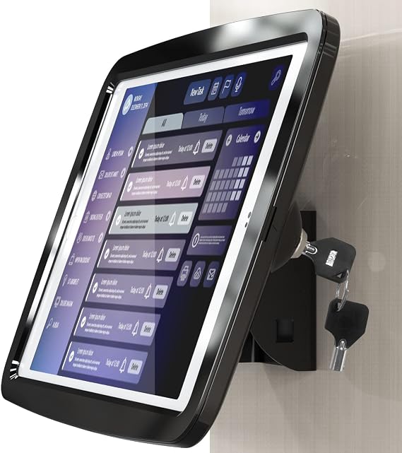 Tablet Wall Mount Compatible with 10.2 inch iPad 7th/8th/9th Generation, Anti Theft iPad Kiosk Wall Mount for Business and Smart Home, Black