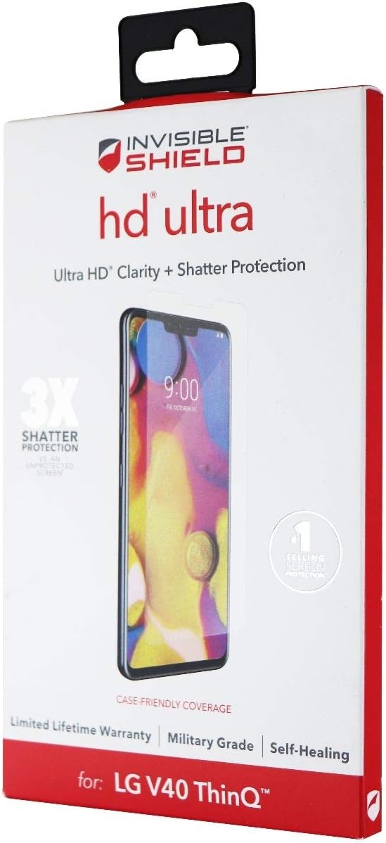 ZAGG インビジブルシールド HD ウルトラ 透明スクリーンプロテクター LG V40 ThinQ用