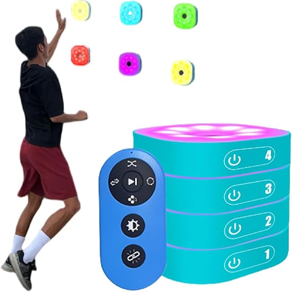 Reaction Training Lights, Flash Reflex Agility Equipment for Hand Eye Coordination, Basketball, Football, Boxing (4/6/8 Light)
