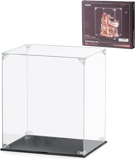 ROKR Acrylic Display Case, 28.6x22.9x31.3cm Transparent Showcase