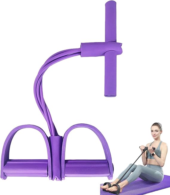 Saludea Gentle Fit Elastic Foot Resistance Band 21 Fitness Resistance Bands 4/6 Tube Pedal Ankle Puller Sit Up Training Device AB Training Aid Device for Uniex