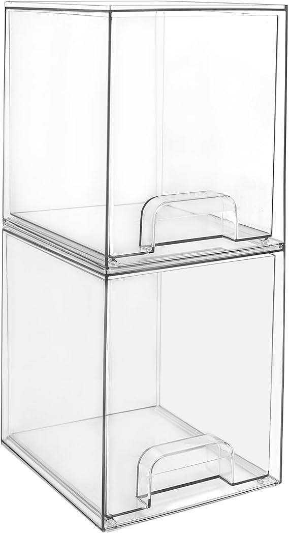 Clear Acrylic Stackable Makeup Organizer Drawers