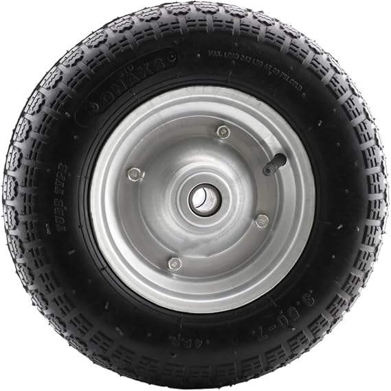 Onaks El Arabası Yük Taşıma Tekeri Bilyeli Rulmanlı Havalı Şambrelli 350x70 mm Çelik Jant Tekerlek
