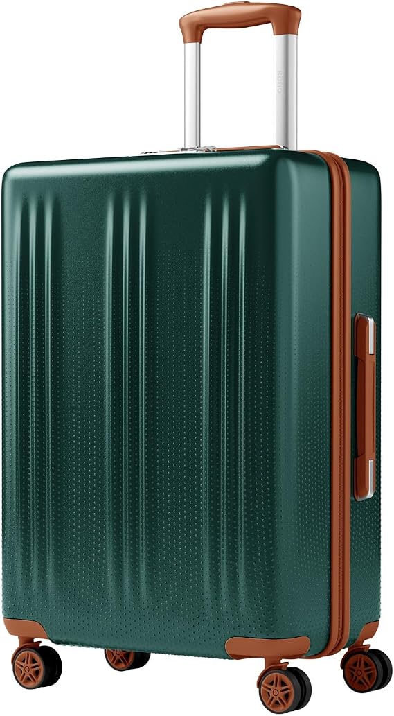 Kono ABS+PC 24 Inch Hard Shell Medium Suitcase Lightweight, Green