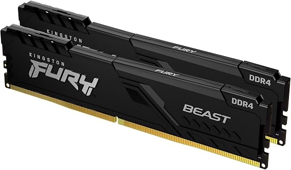 Kingston FURY Beast 16GB (2x8GB) 3200MHz DDR4 CL16 Desktop Memory Kit of 2 KF432C16BBK2/16