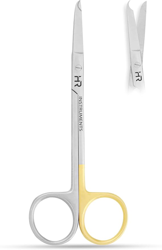 Premium Quality Suture Stitch Scissors with Crescent Delicate Hook- Perfect for Suture Removal, First Aid, EMS Training Professionl Students and More- Stainless Steel (11cm, Straight)