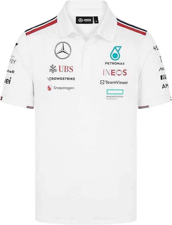 MERCEDES AMG PETRONAS F1 Men's 2024 Team Polo - White - Size: L