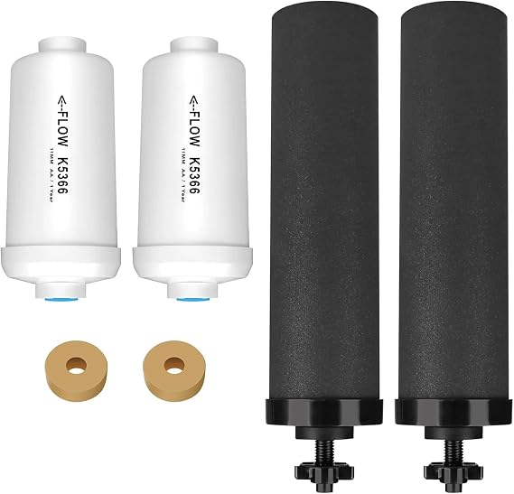 Water Filter Replacement for Berkey, BB9-2+PF-2 Element Cartridge Filter Cartridge for Travel, Big, Royal, Imperial, Crown and Light Series