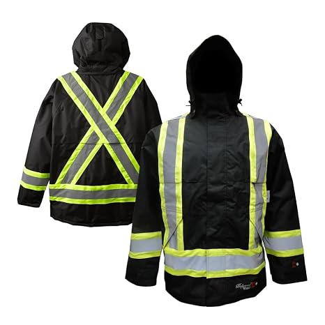 Professional Insulated Journeyman FR Waterproof Flame Resistant Jacket, Black, XL-SMALL