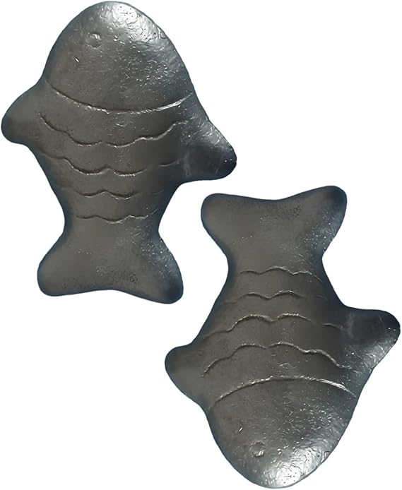 Rustic 2 Pcs Cast Iron Fish Decor, 3 X 2.4 In Animal Figurine, Long-Lasting Solid, Lucky Fish Craft