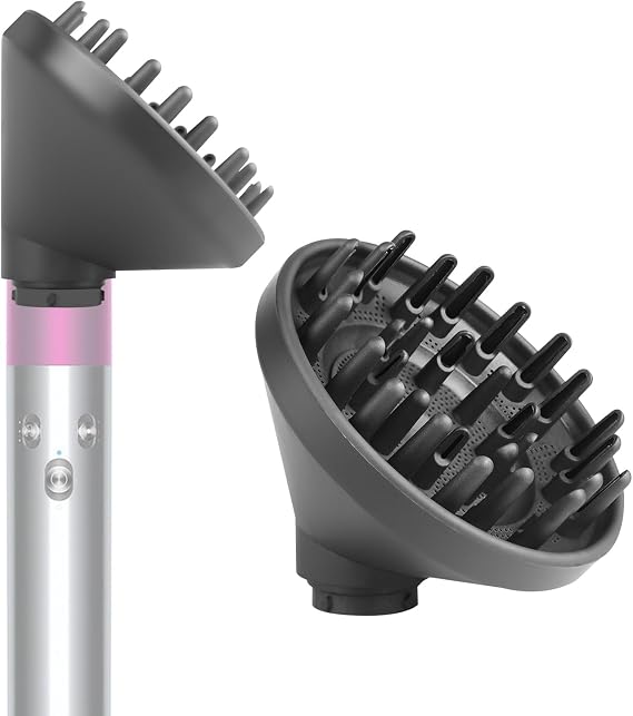 BVACUMHEAD Airwrap için Yükseltilmiş Difüzör Ataşmanı, Airwrap Styler'ı Saç Kurutma Makinesi Difüzör Ataşmanına Dönüştürme, Airwrap Ek Nozulu için, 973365-01, Gri