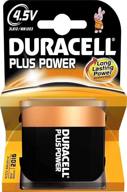 1 x alkaline, block, 3LR12, 4.5 V.