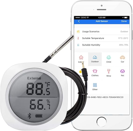 Inkbird IBS-TH1 Plus Bluetooth Temperature and Humidity Sensor- Humidity Temperature Recorder