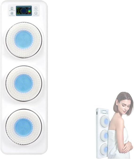 Wall Mounted Electric Back Scrubber, 360° Automatic Rotating Shower Brush with 3-Speed Adjustment, Dual Modes Waterproof Exfoliating Body Wash Pad for Home Shower SPA