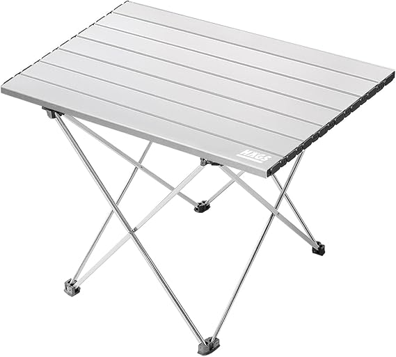 HAEGS Full Alüminyum Katlanır Kamp Sehpası, Piknik, BBQ, Balıkçılık, Doğa Aktiviteleri, Plaj için Kolay Taşınabilir Kompakt Outdoor Ultra Hafif Kamp Masası Orta Boy - Gümüş