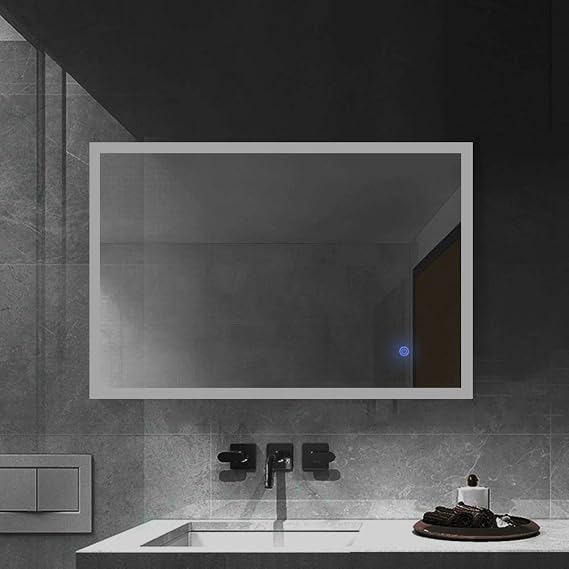 Led Illuminated Bathroom Mirror Wall Mounted Bathroom Vanity Mirror with Touch Switch for Makeup Cosmetic Shaving 800x600mm